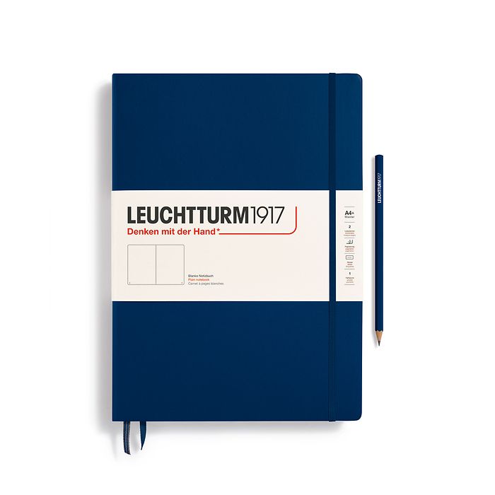 Leuchtturm1917 Master Classic A4+ Hardcover Plain Notebook - Navy
