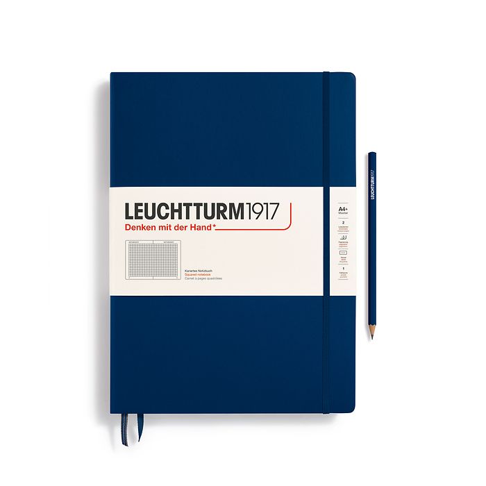 Leuchtturm1917 Master Classic A4+ Hardcover Squared Notebook - Navy