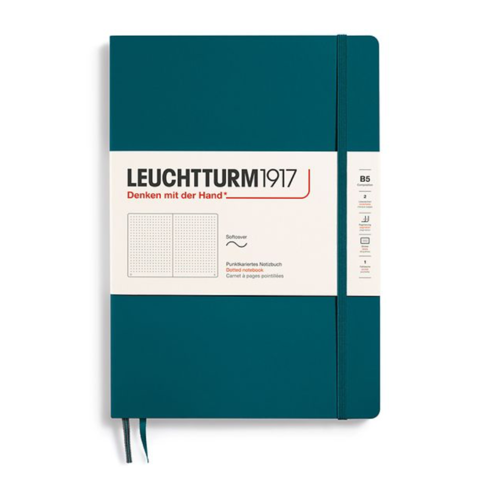 Leuchtturm1917 Composition B5 Softcover Dotted Notebook - Pacific Green