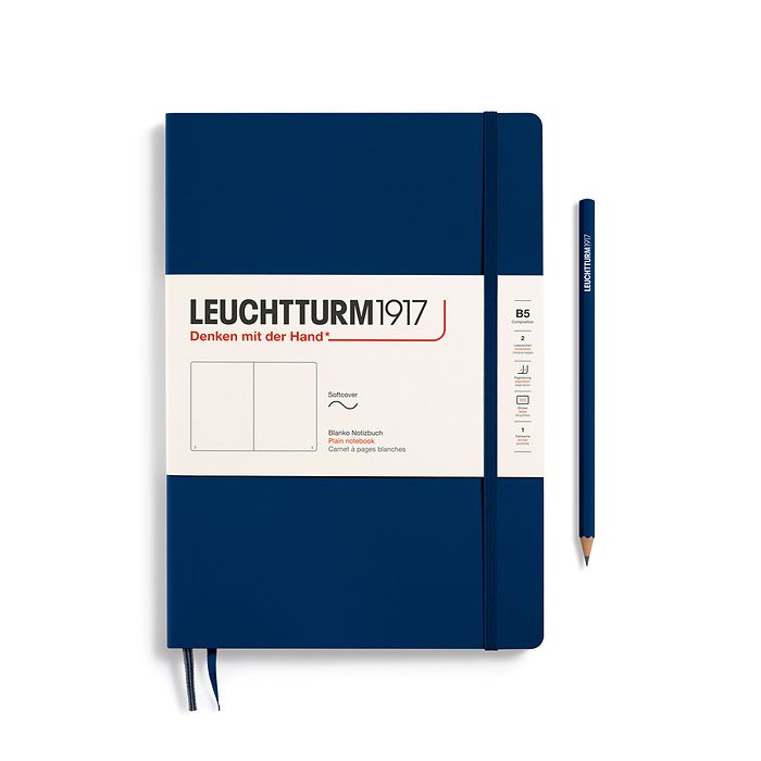 Leuchtturm1917 Composition B5 Softcover Plain Notebook - Navy