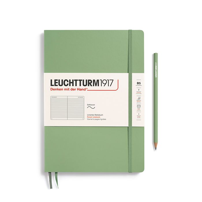 Leuchtturm1917 Composition B5 Softcover Ruled Notebook - Sage