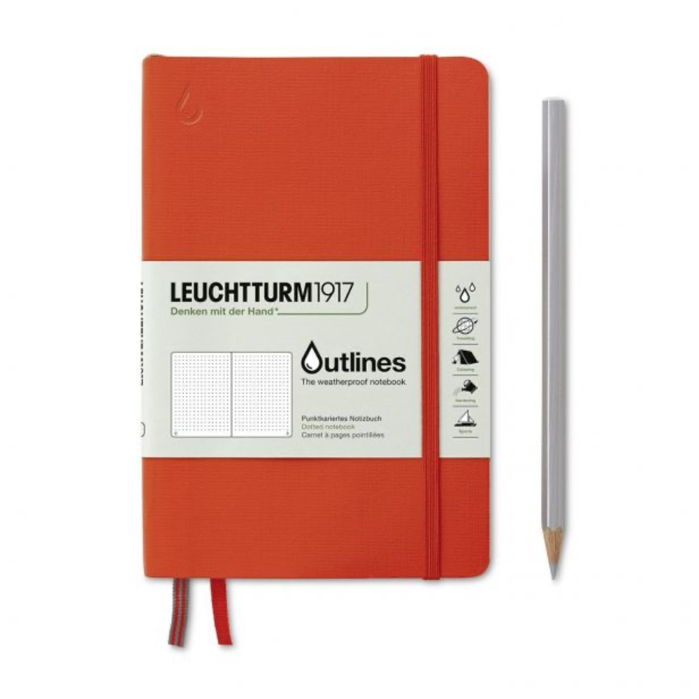 Leuchtturm1917 Outlines Paperback B6+ Softcover Dotted Notebook - Signal Orange