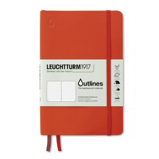 Leuchtturm1917 Outlines Paperback B6+ Softcover Dotted Notebook - Signal Orange
