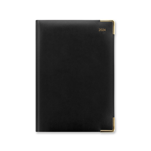 Letts of London 2024 Classic A5 Vertical Week to View Planner with Appointments - Black