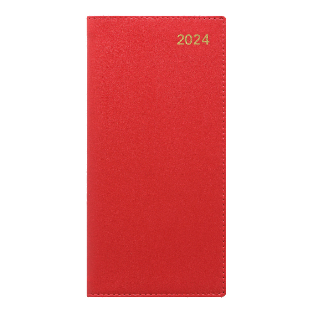Letts of London 2024 Belgravia Slim Week to View Leather Planner - Red