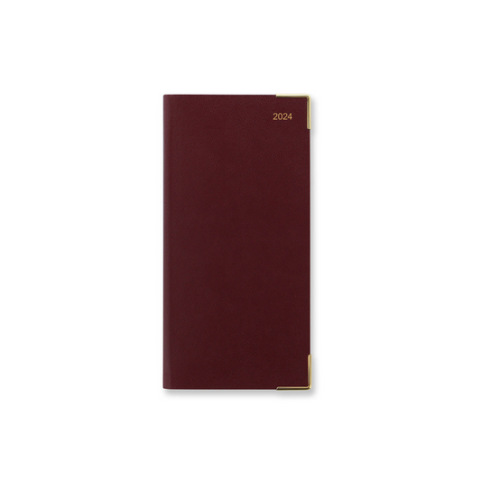 Letts of London 2024 Classic Slim Week to View Monthly Planner - Burgundy