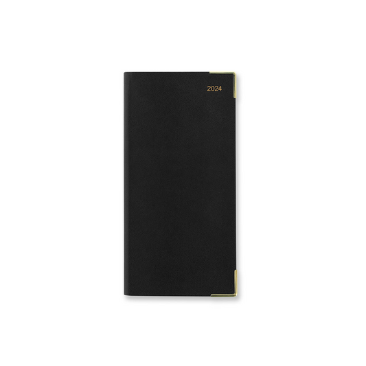 Letts of London 2024 Classic Slim Week to View Monthly Planner - Black