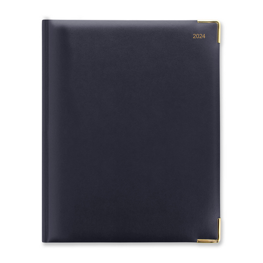 Letts of London 2024 Classic Quarto Vertical Week to View Planner with Appointments - Dark Blue