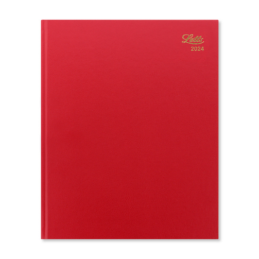 Letts of London 2024 Standard Quarto Day to a Page Planner - Red