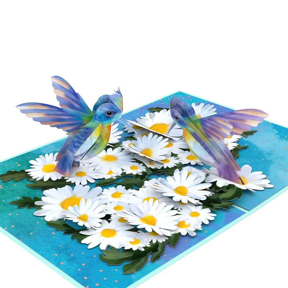 Lovepop Pop-Card - Daisy Patch Hummingbirds