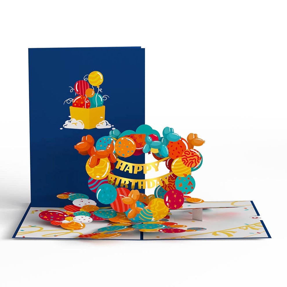 Lovepop Pop-Up Card - Happy Birthday Banner and Balloons