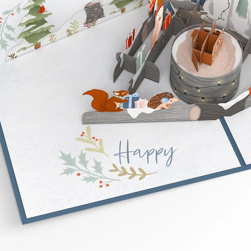 Lovepop Pop-Up Card - Holiday Woodland Animals