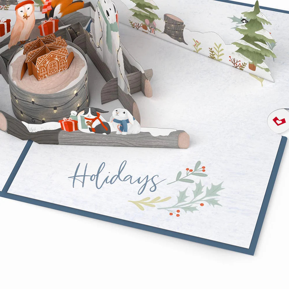 Lovepop Pop-Up Card - Holiday Woodland Animals