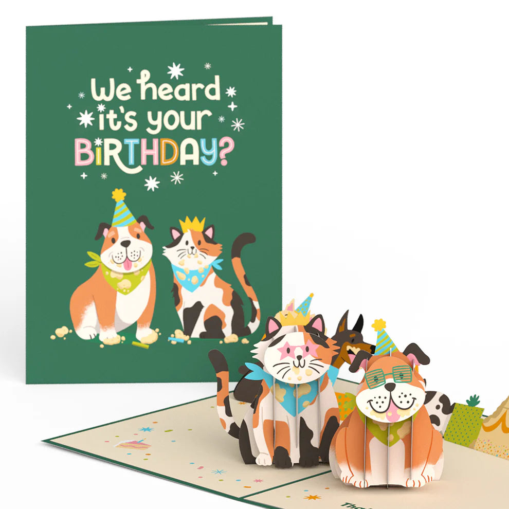 Lovepop Pop-Up Card - We Heard It's Your Birthday Dog and Cat