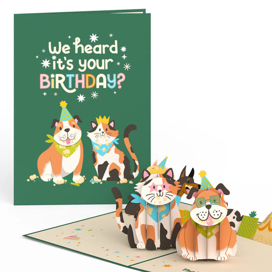 Lovepop Pop-Up Card - We Heard It's Your Birthday Dog and Cat