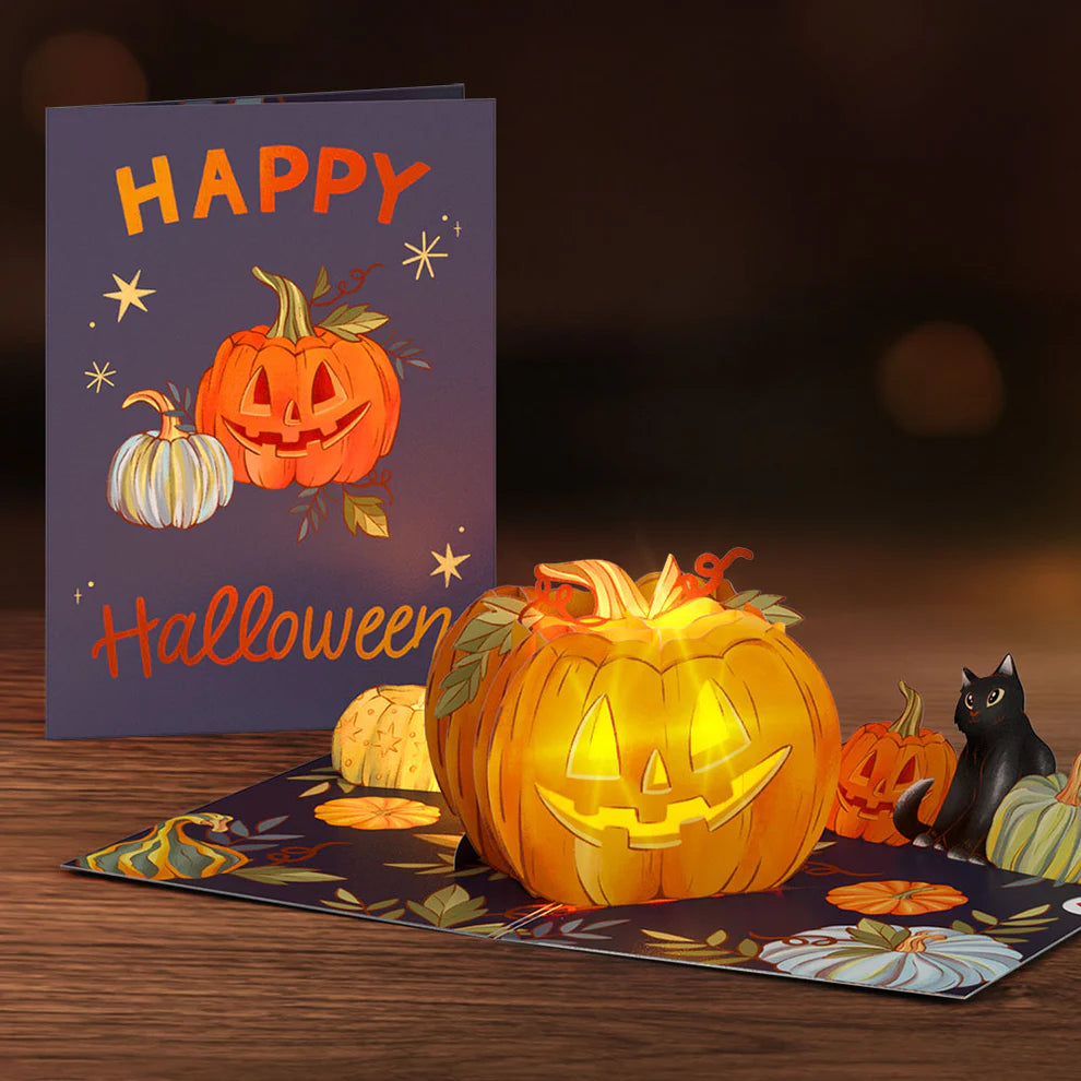 Lovepop Light-Up & Pop-Up Card - Happy Halloween Pumpkin