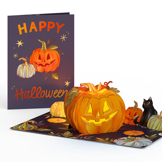 Lovepop Light-Up & Pop-Up Card - Happy Halloween Pumpkin