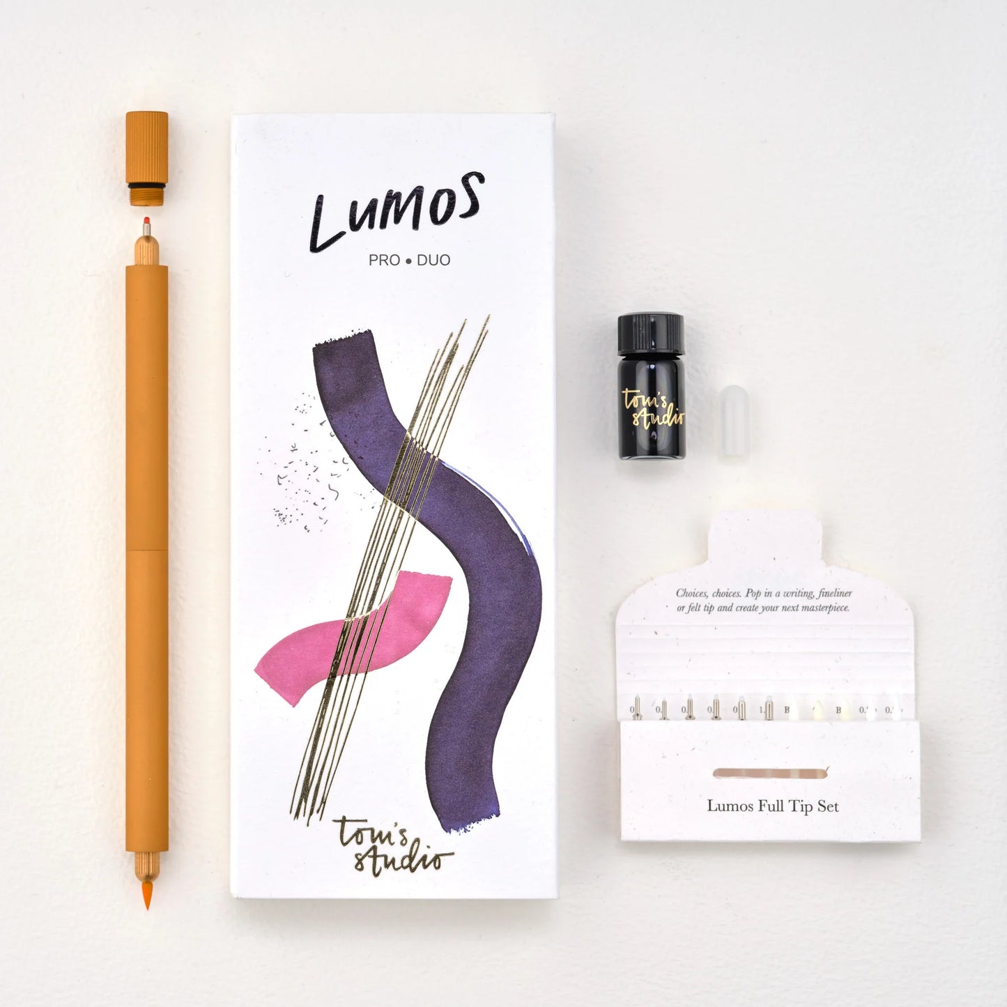 Tom's Studio Lumos Pro The Infinitely Refillable Pen - Matte Clementine (Duo Tip)