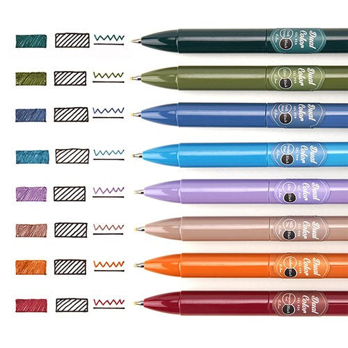 Writech Retractable Vintage Dual 2-in-1 Gel Pen - Amber/Black