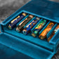 Galen Leather 6 Slot Magnum Opus Pen Case - Crazy Ocean Blue (with Removable Tray)