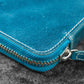 Galen Leather 10 Slot Zippered Pen Case - Crazy Horse Ocean Blue