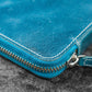 Galen Leather 10 Slot Zippered Pen Case - Crazy Horse Ocean Blue