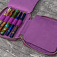 Galen Leather 10 Slot Zippered Pen Case - Purple