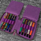 Galen Leather 10 Slot Zippered Pen Case - Purple