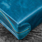 Galen Leather 40 Slot Zippered Pen Case - Crazy Horse Ocean Blue
