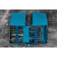 Galen Leather 40 Slot Zippered Pen Case - Crazy Horse Ocean Blue