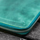 Galen Leather A5 Zippered Notebook Folio - Crazy Horse Forest Green