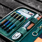 Galen Leather A5 Zippered Notebook Folio - Crazy Horse Forest Green