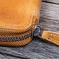 Galen Leather A5 Zippered Notebook Folio - Crazy Horse Honey Ochre