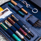 Galen Leather A5 Zippered Notebook Folio - Crazy Horse Navy Blue
