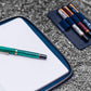 Galen Leather A5 Zippered Notebook Folio - Crazy Horse Navy Blue