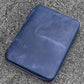 Galen Leather A5 Zippered Notebook Folio - Crazy Horse Navy Blue