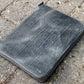 Galen Leather A5 Zippered Notebook Folio - Crazy Horse Smoky