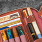 Galen Leather A5 Zippered Notebook Folio - Crazy Horse Orange