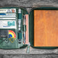 Galen Leather B6 Zippered Notebook Folio - Crazy Horse Green