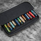 Galen Leather 12 Slot Zippered Magnum Opus Pen Case - Black (with Removable Pen Tray)