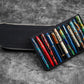 Galen Leather 12 Slot Zippered Magnum Opus Pen Case - Black (with Removable Pen Tray)