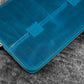 Galen Leather 12 Slot Zippered Magnum Opus Pen Case - Crazy Ocean Blue (with Removable Pen Tray)