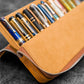 Galen Leather 12 Slot Zippered Magnum Opus Pen Case - Crazy Horse Brown (with Removable Pen Tray)