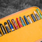 Galen Leather 12 Slot Zippered Magnum Opus Pen Case - Crazy Honey Ochre (with Removable Pen Tray)