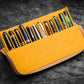 Galen Leather 12 Slot Zippered Magnum Opus Pen Case - Crazy Honey Ochre (with Removable Pen Tray)