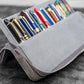 Galen Leather 12 Slot Zippered Magnum Opus Pen Case - Crazy Smoky (with Removable Pen Tray)