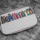 Galen Leather 12 Slot Zippered Magnum Opus Pen Case - Crazy Smoky (with Removable Pen Tray)