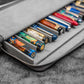 Galen Leather 12 Slot Zippered Magnum Opus Pen Case - Crazy Smoky (with Removable Pen Tray)