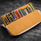 Galen Leather 12 Slot Zippered Magnum Opus Pen Case - Undyed (with Removable Pen Tray)