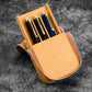 Galen Leather 3 Slot Zippered Magnum Opus Pen Case - Crazy Horse Brown (with Removable Pen Tray)